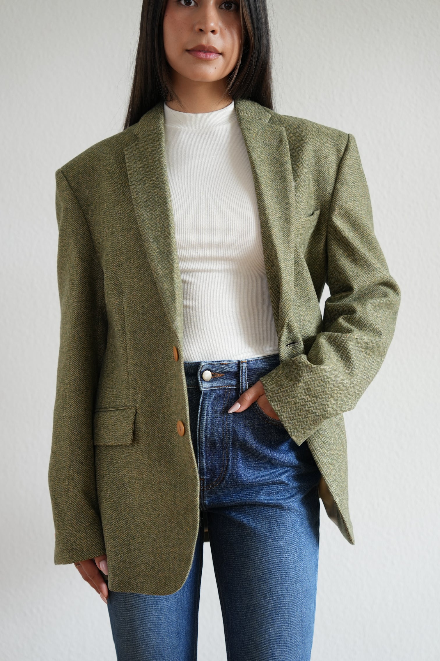 Vintage Striped Monochrome Blazer - S/M